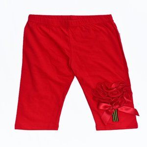 Girls Leggings with Flower Detail